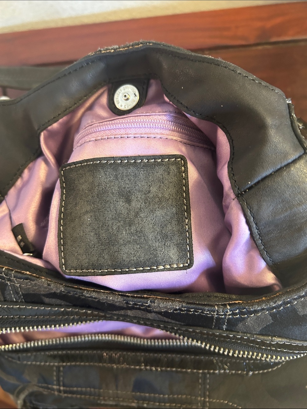 Coach Black Signature Circle Shoulder Tote - Picture 8 of 9